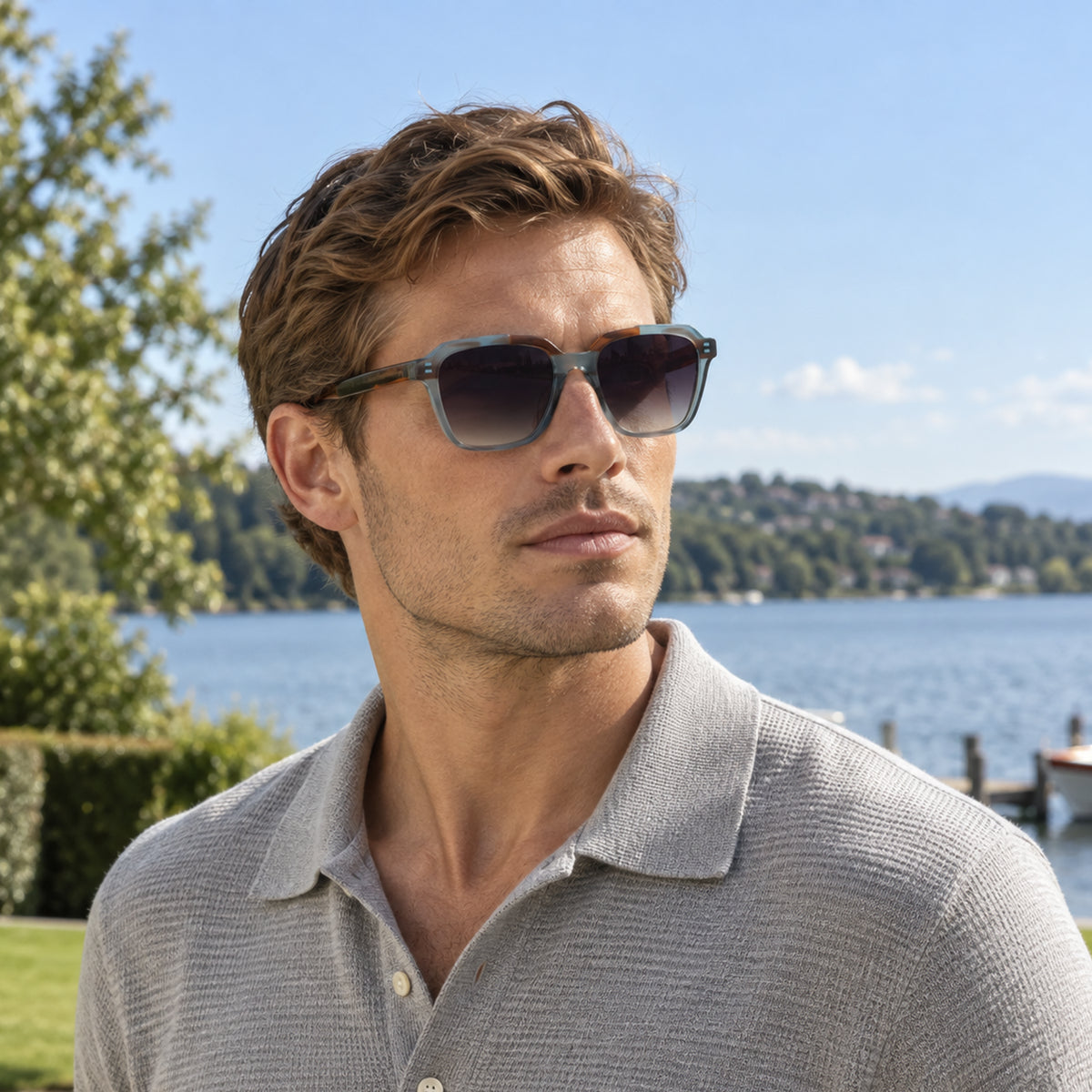 CLAY Rectangular Acetate Sunglasses — 2
